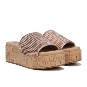SAM EDELMAN | Rose Gold Platform Slide Sandal